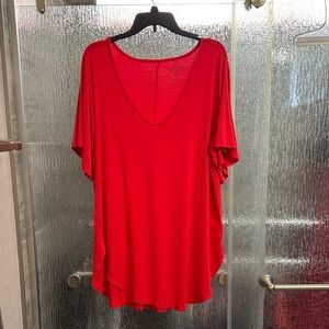 Torrid Red Short Sleeve V-Neck Tshirt